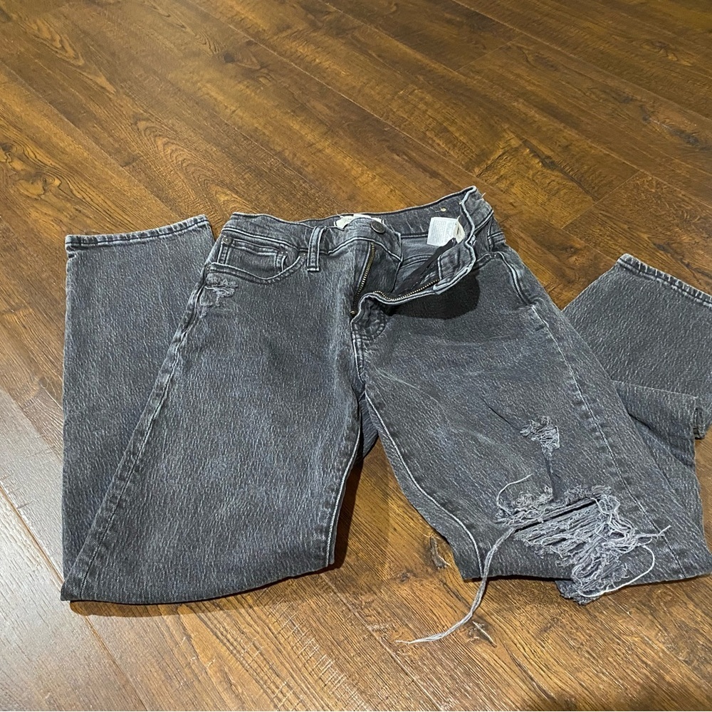 Madewell Black Mid-Rise Perfect Vintage Straight Jeans, size 24